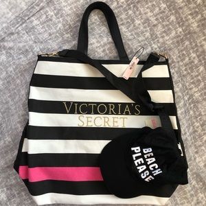 Victoria Secret Beach tote and Beach hat